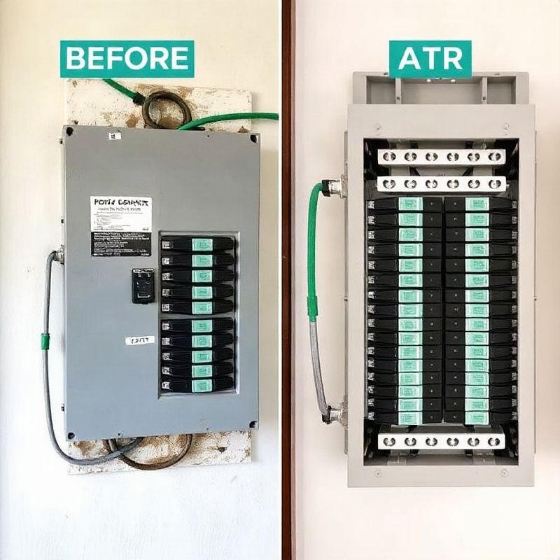 Antes y después de la sustitución de un tablero eléctrico